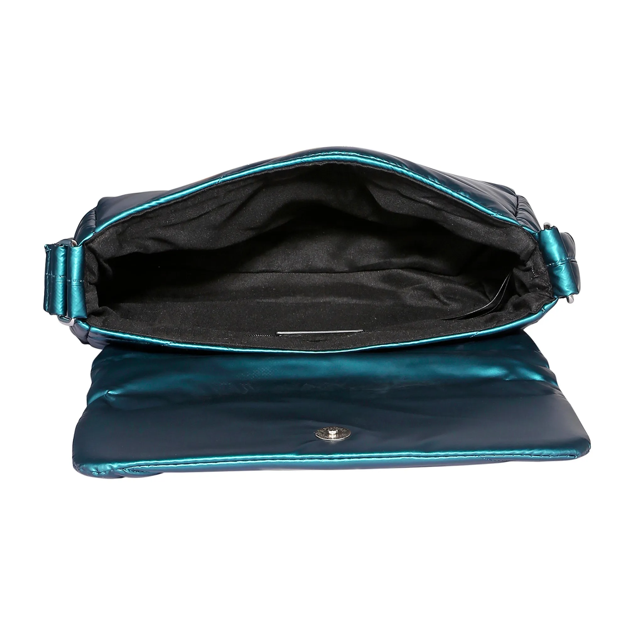 Accessorize London Women's Teal Metallic Crossbody Bag