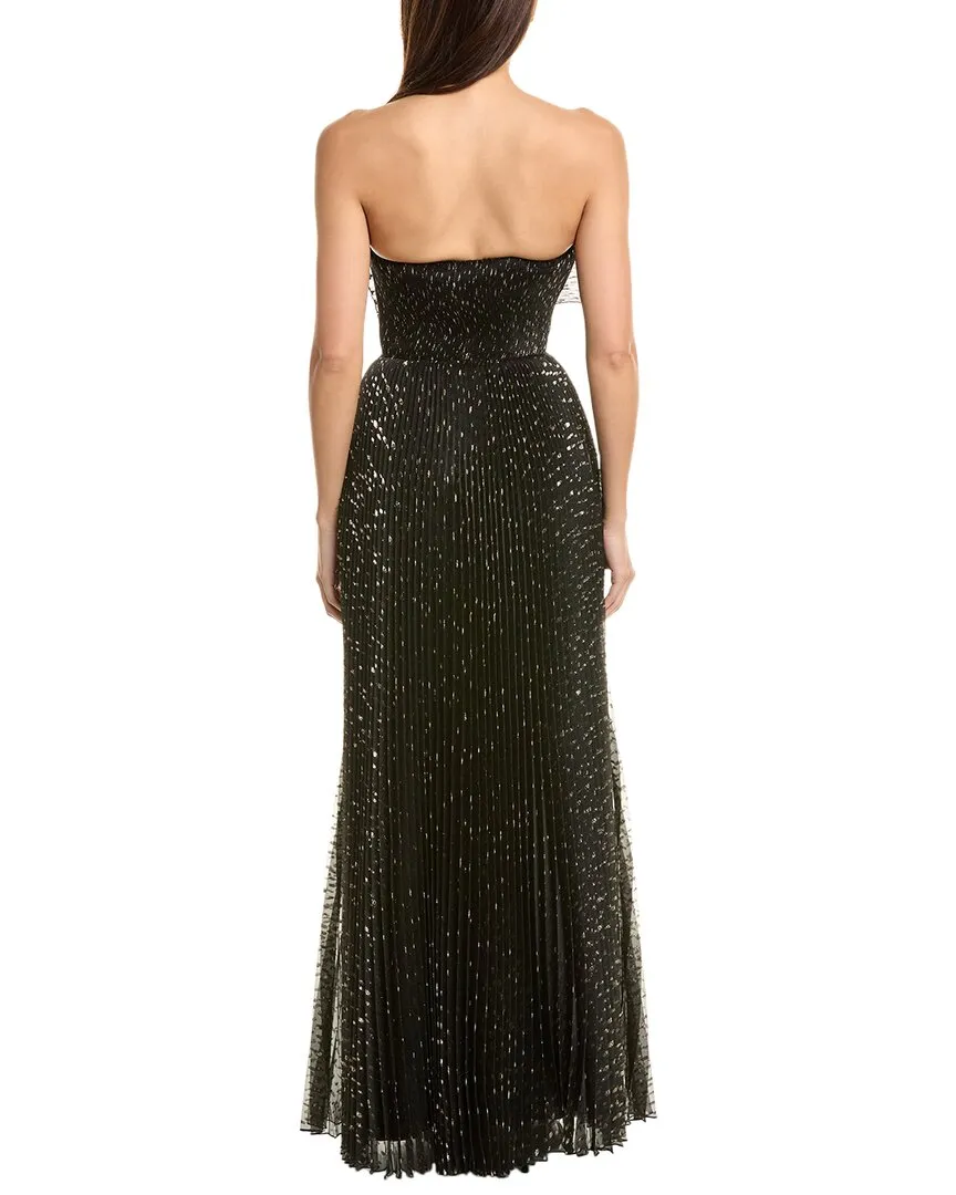Alberta Ferretti Accordion Pleated Gown