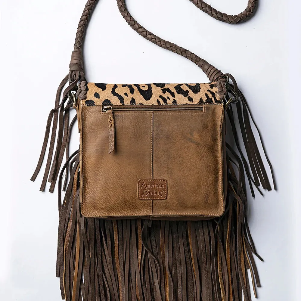 American Darling Leopard Print and Fringe Crossbody Bag