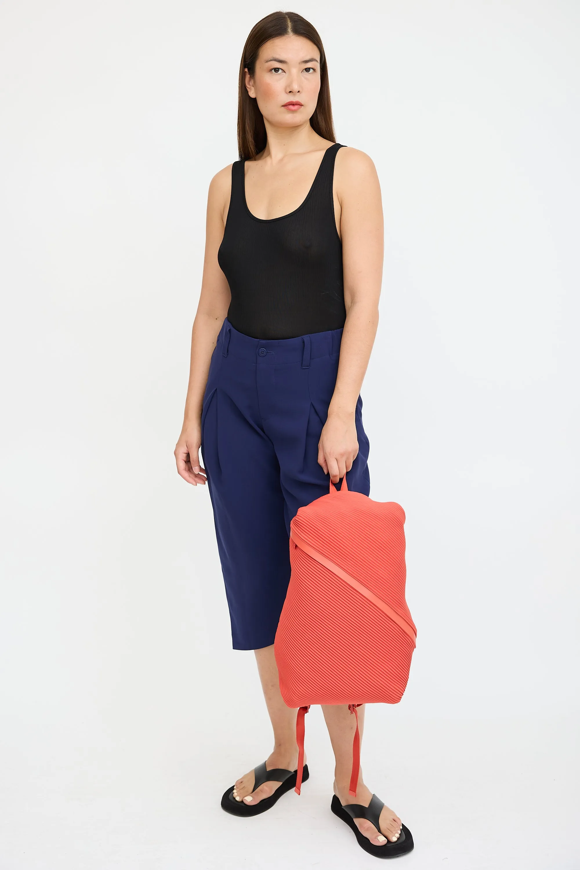 Bias Pleated Backpack