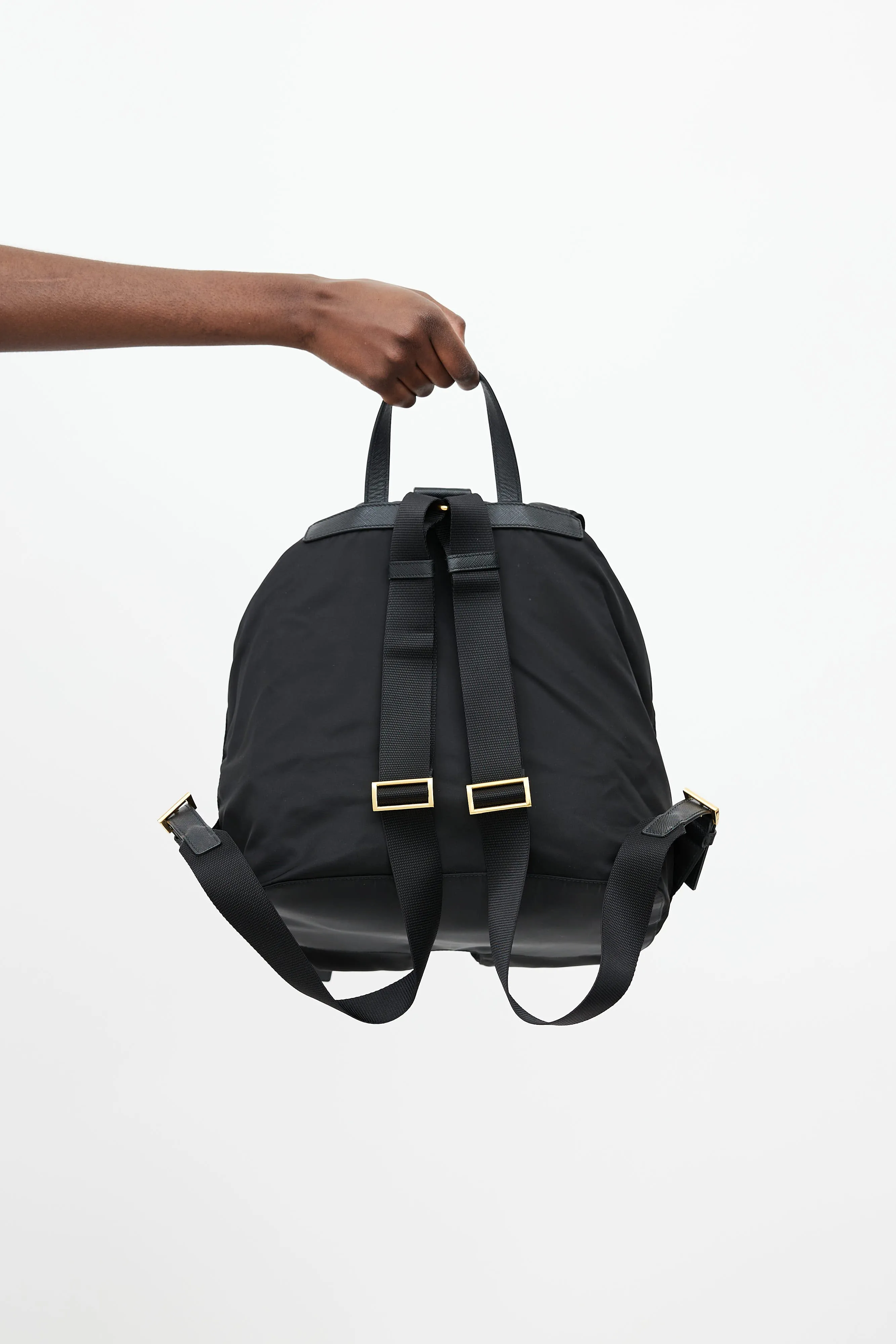 Black & Multi Floral Nylon Backpack