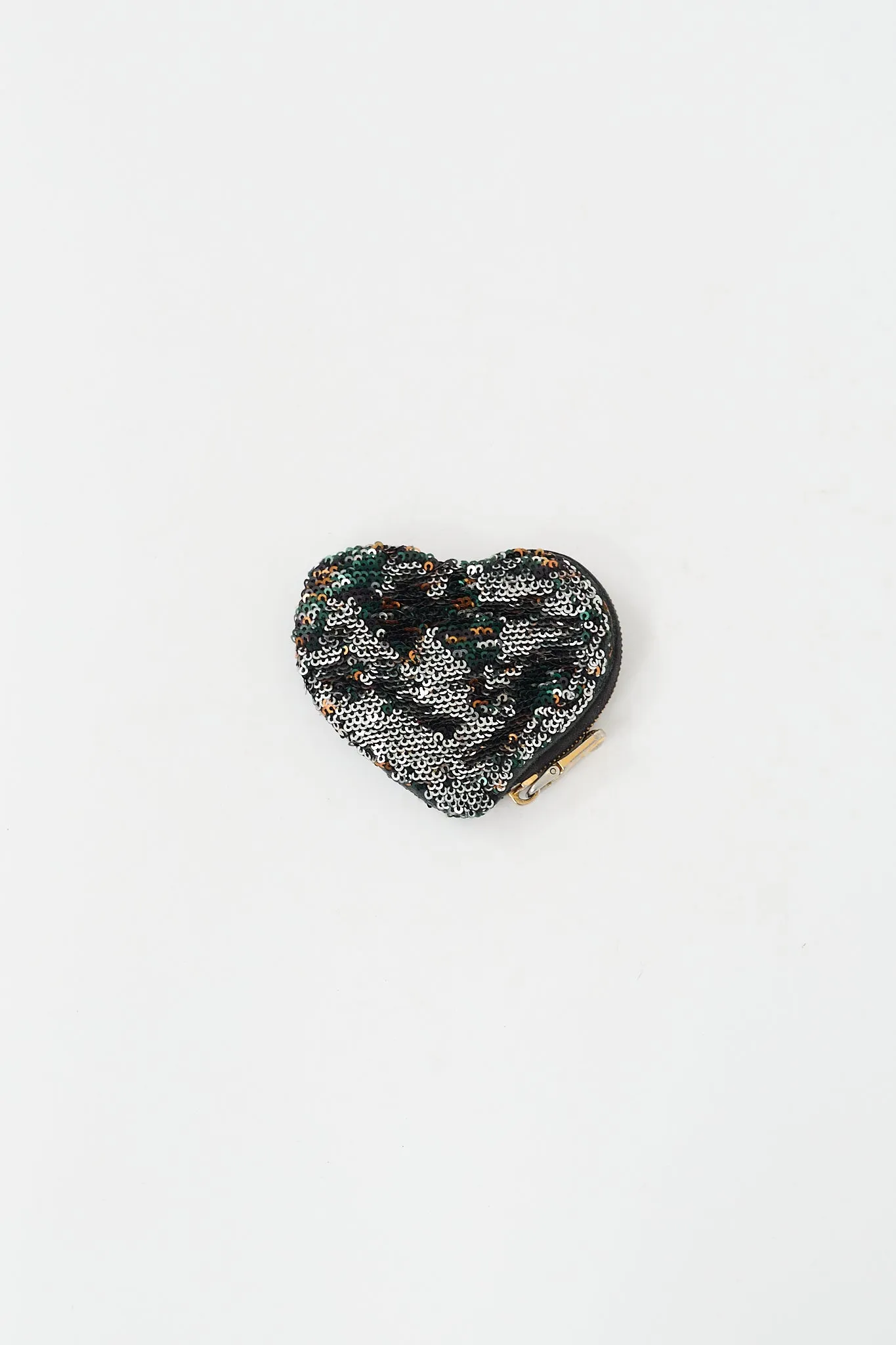 Black & Multi Sequin Heart Coin Pouch