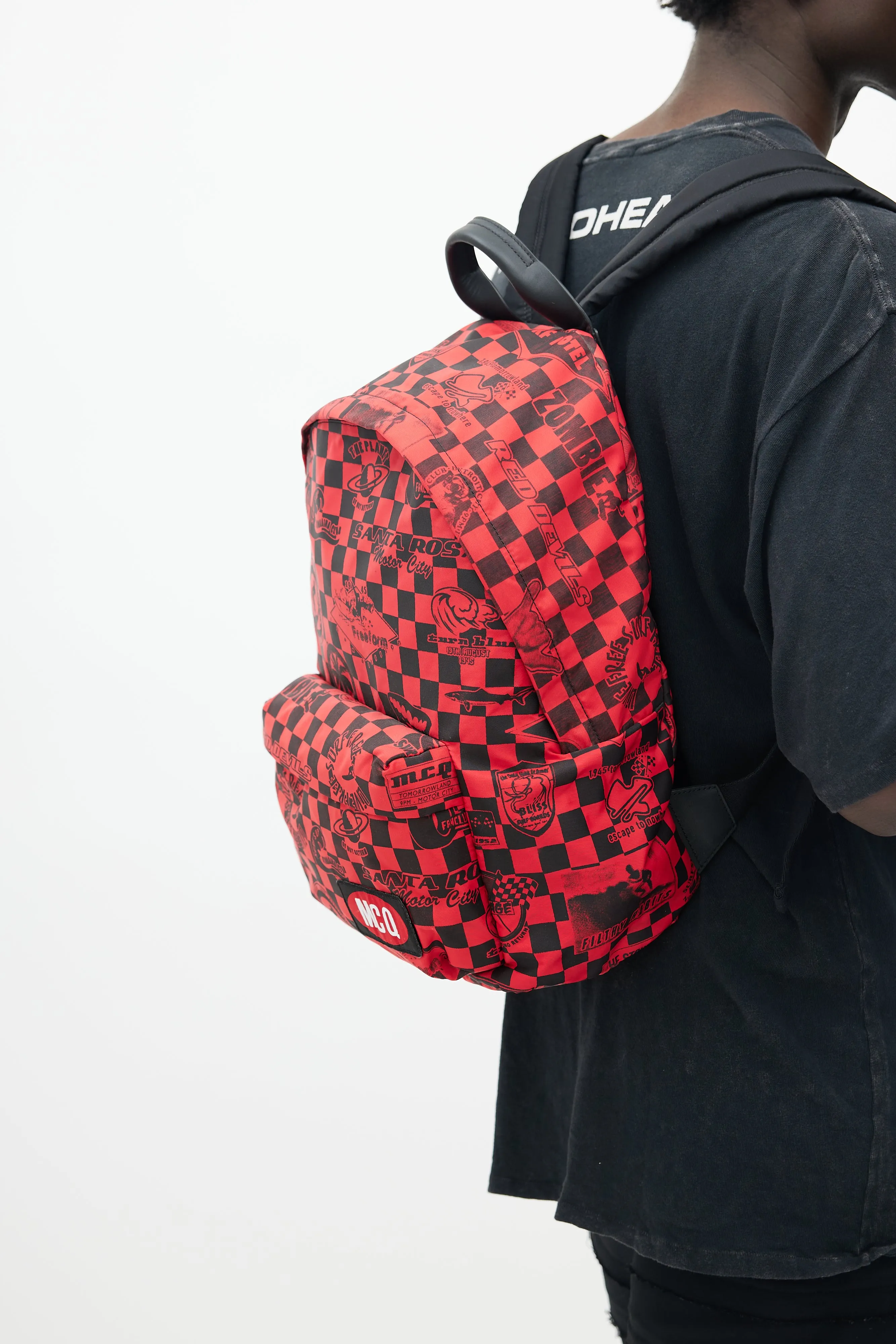 Black & Red Checkered Racer Backpack