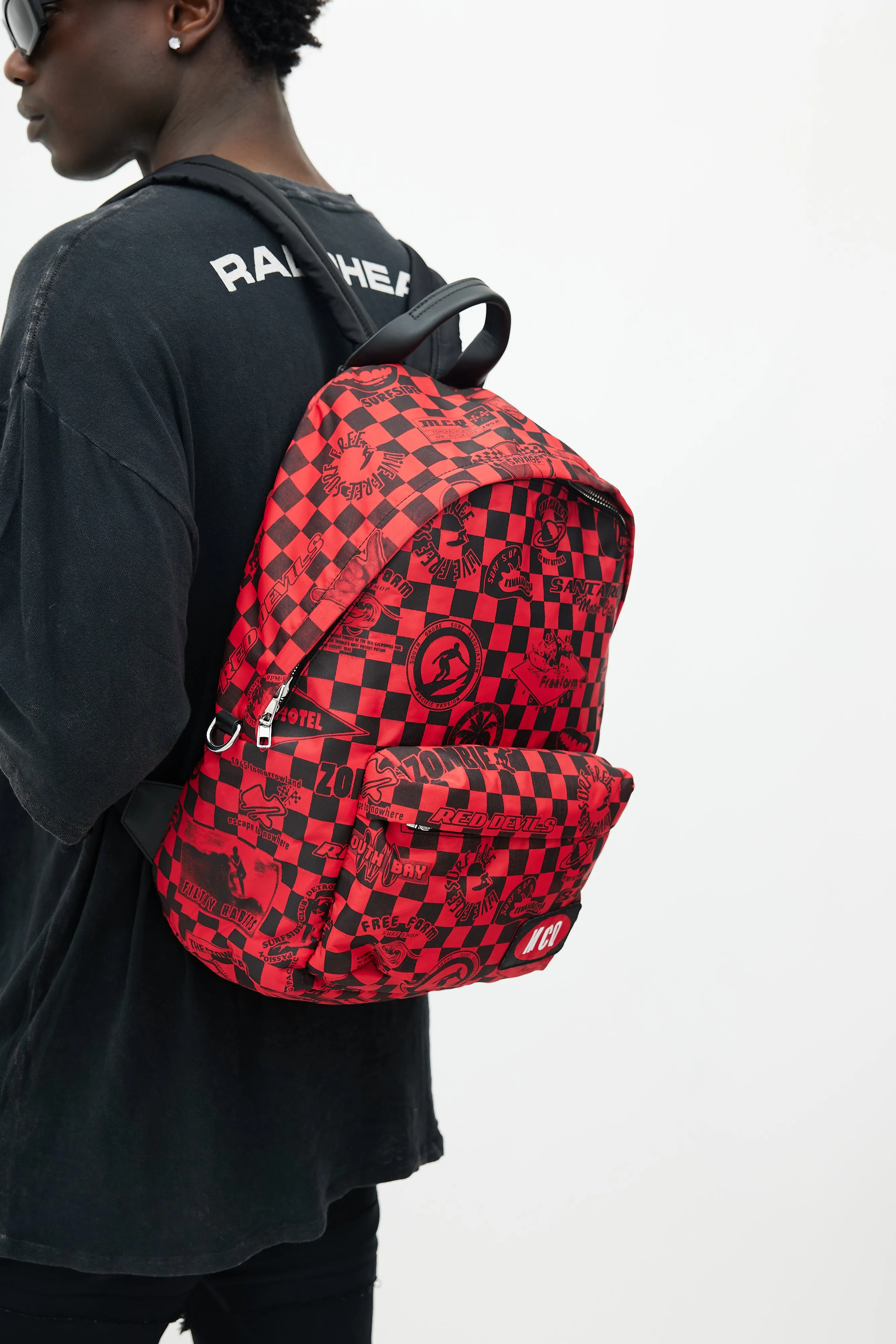 Black & Red Checkered Racer Backpack