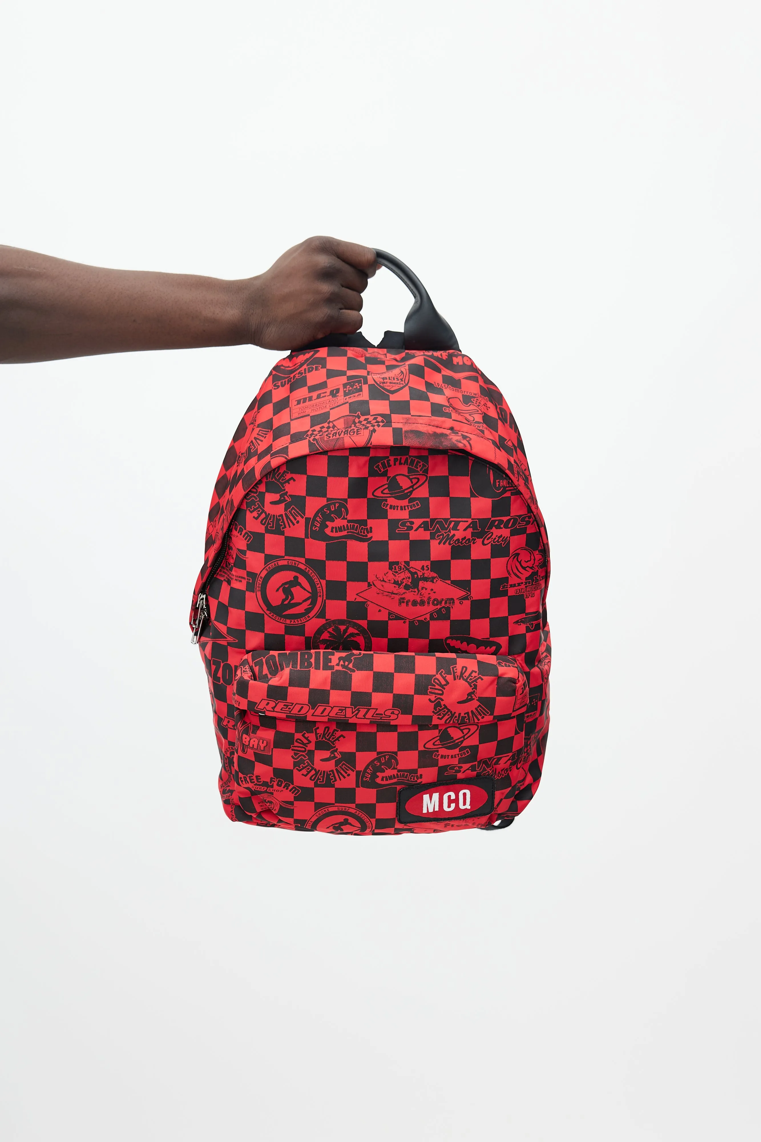 Black & Red Checkered Racer Backpack