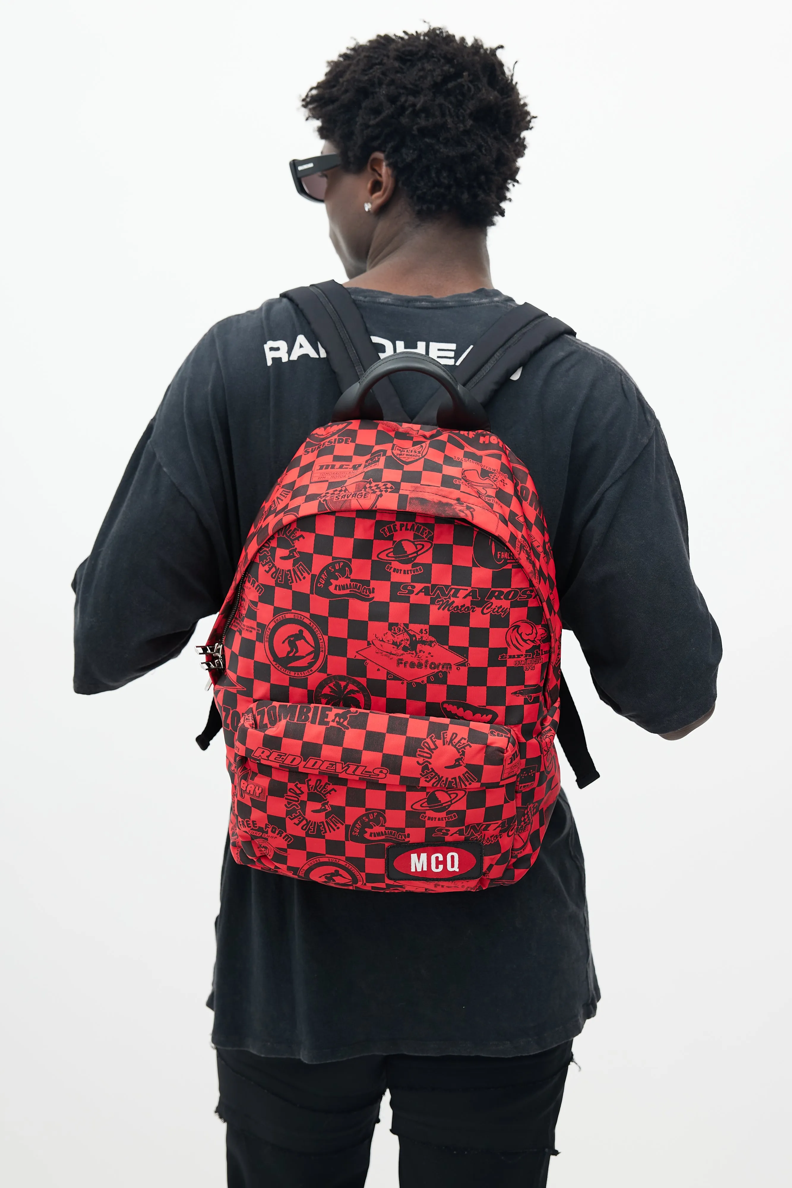 Black & Red Checkered Racer Backpack