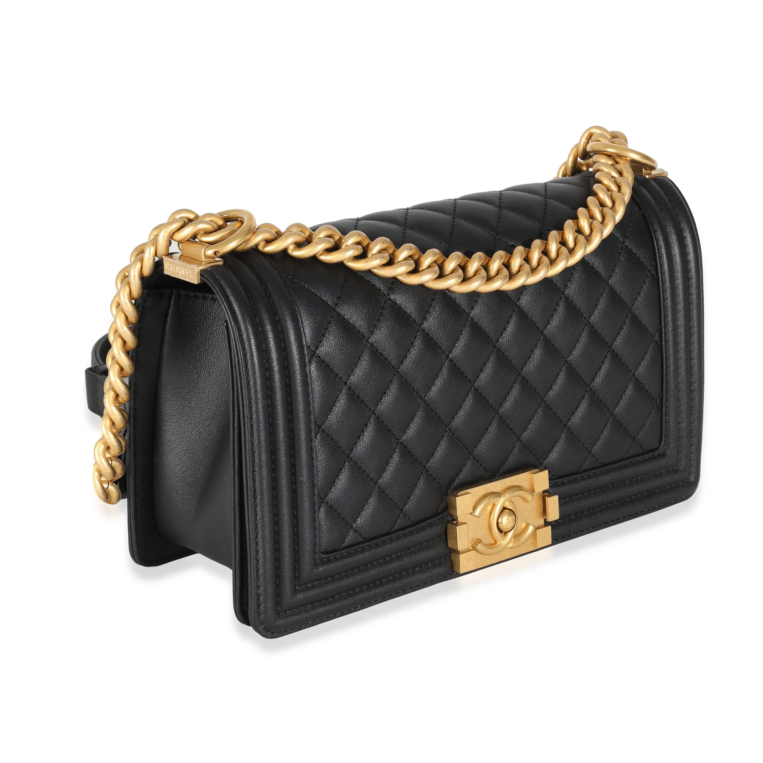Black Quilted Calfskin Medium Boy Bag