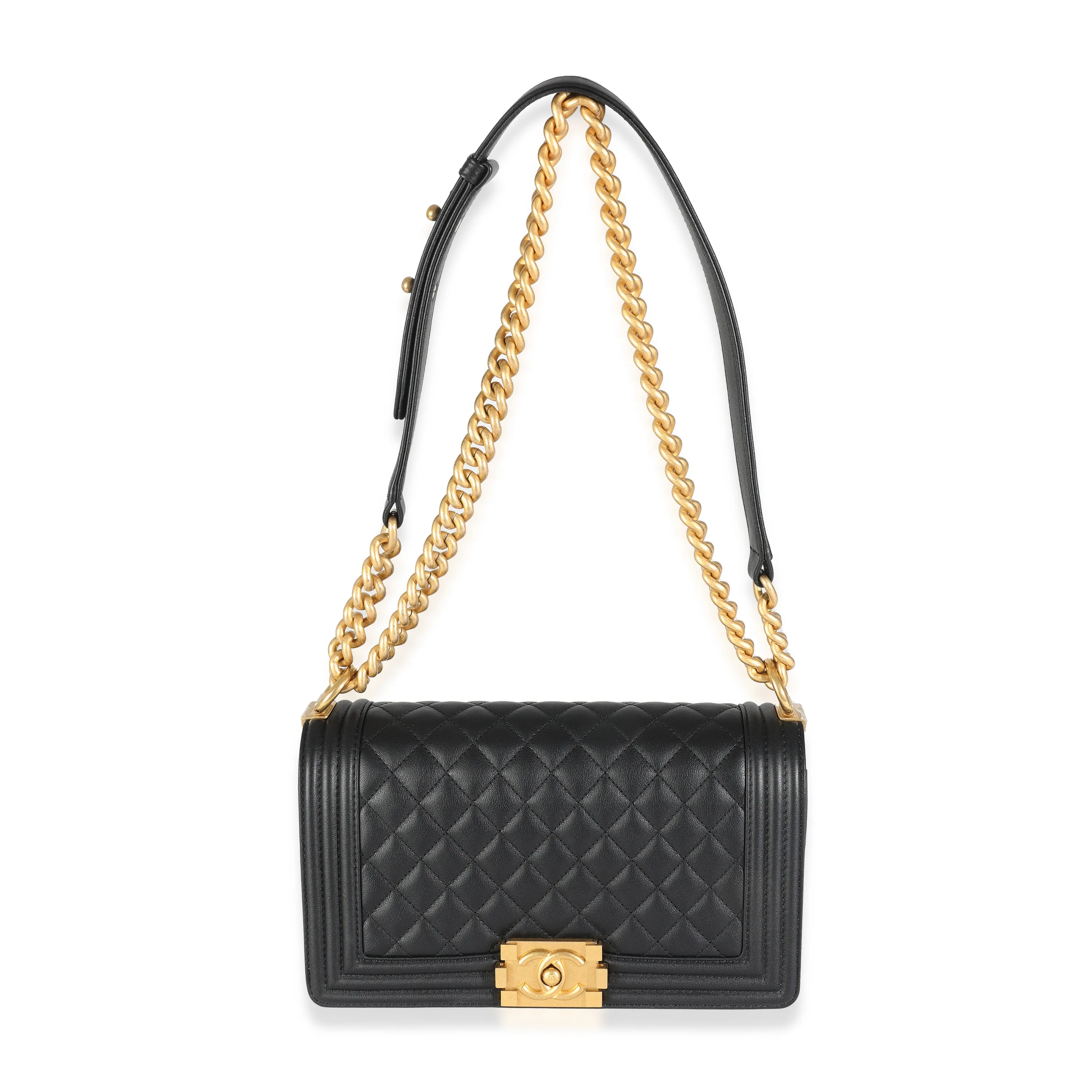 Black Quilted Calfskin Medium Boy Bag