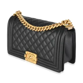 Black Quilted Calfskin Medium Boy Bag