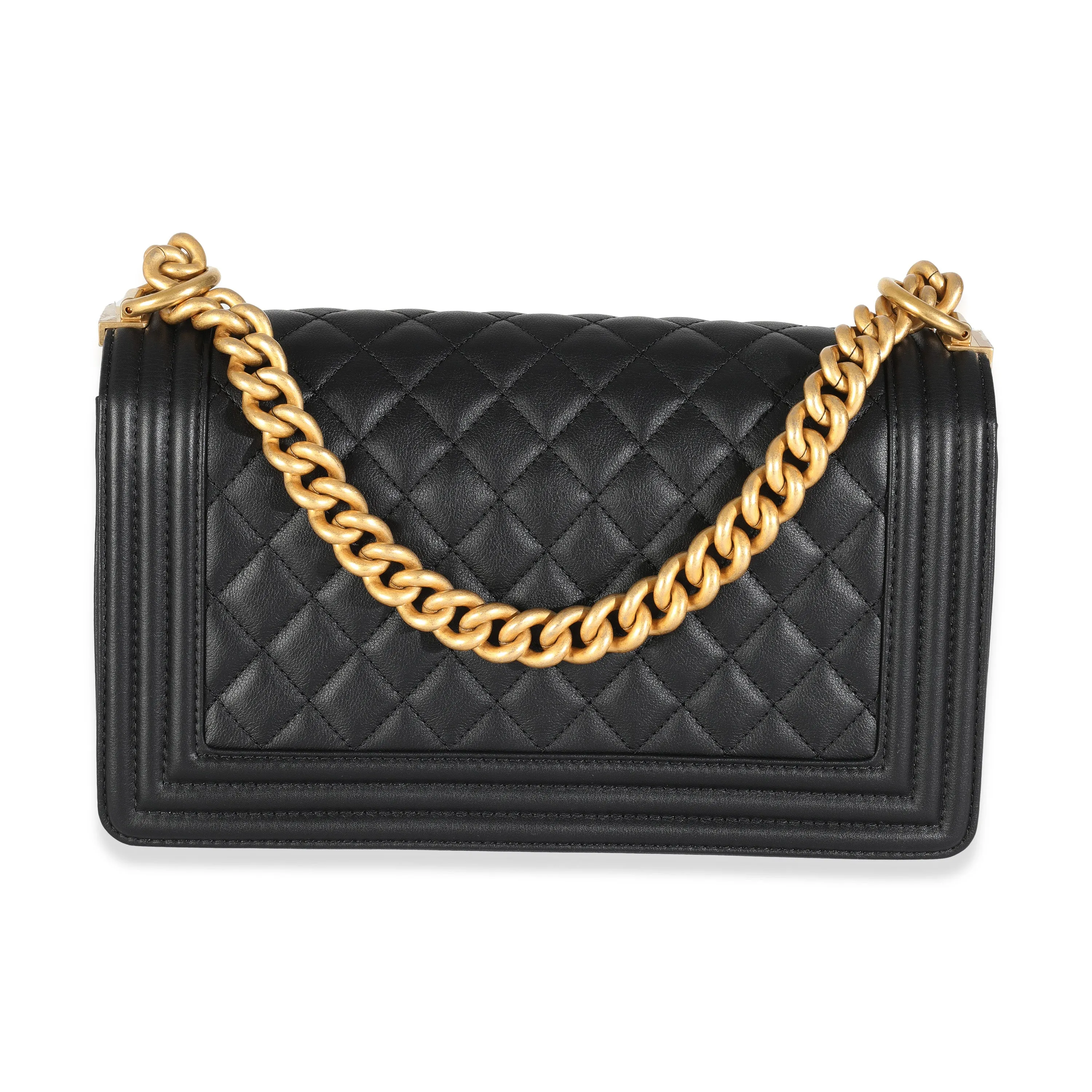 Black Quilted Calfskin Medium Boy Bag