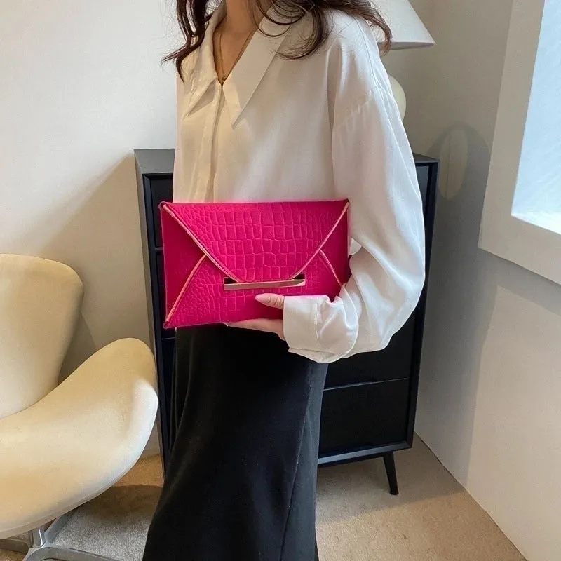 Black Rose Red Khaki Nonwoven Felt Solid Color Square Evening Bags