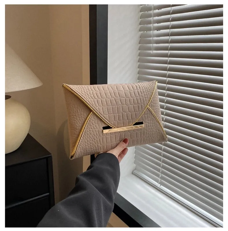 Black Rose Red Khaki Nonwoven Felt Solid Color Square Evening Bags