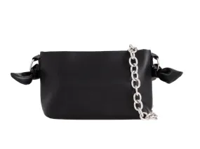 Black Soft Leatherette Quilted Handbag