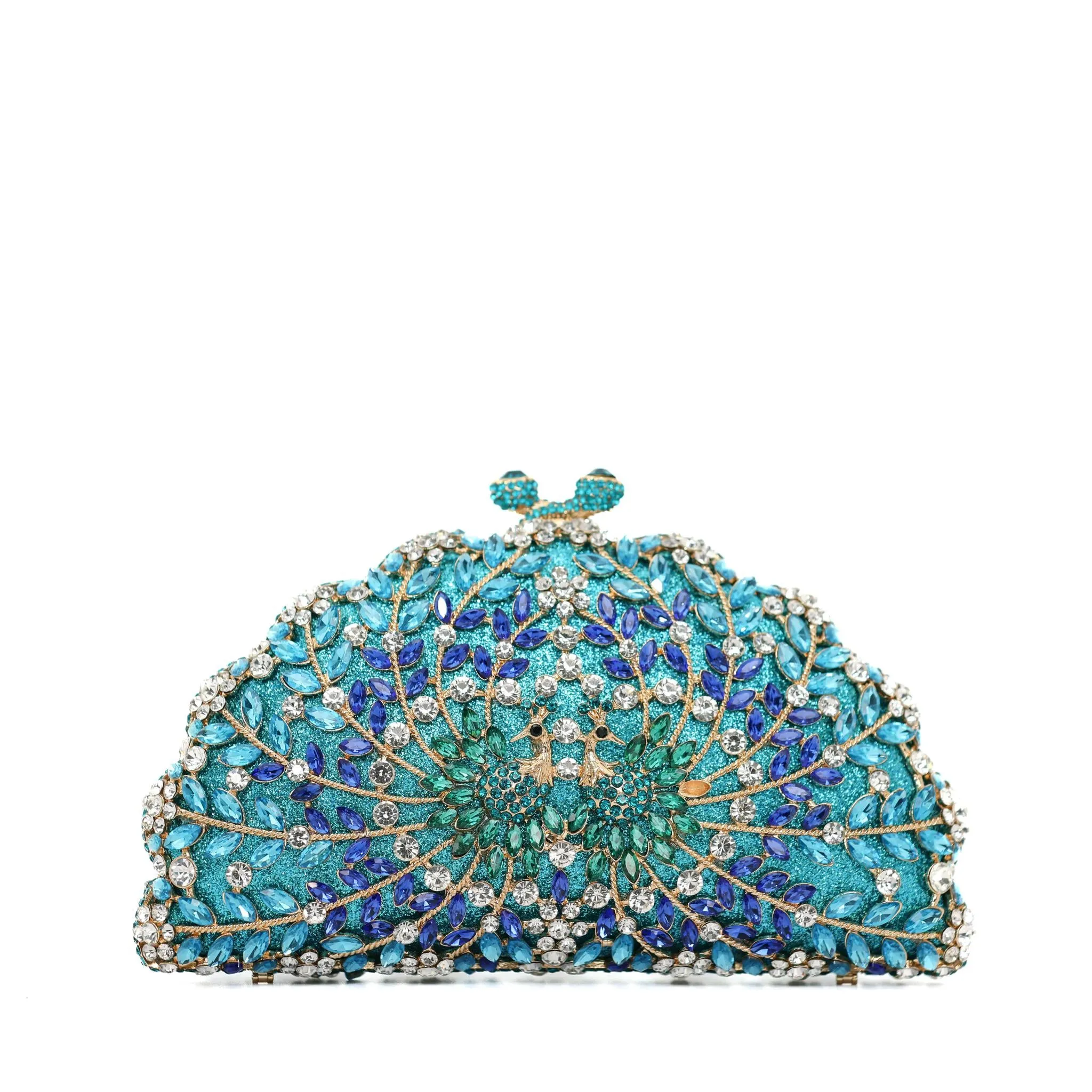 Blue Peacock Clutch Purse