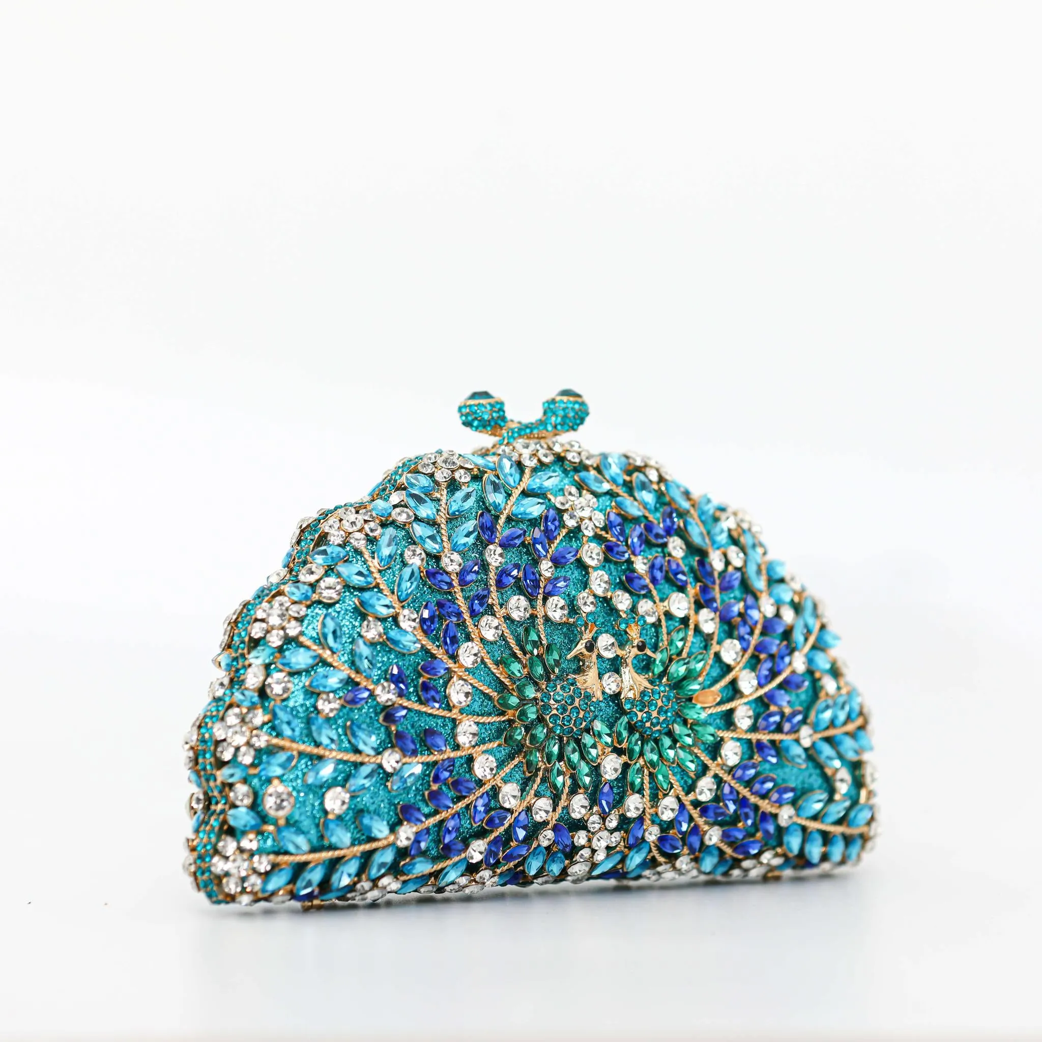 Blue Peacock Clutch Purse