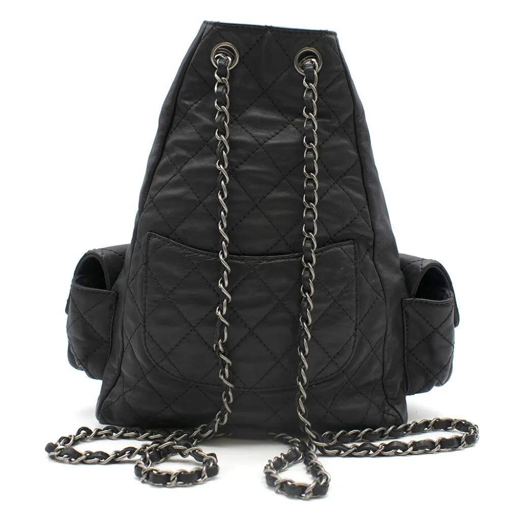 CHANEL MULTI POCKETS CALFSKIN LEATHER BACKPACK