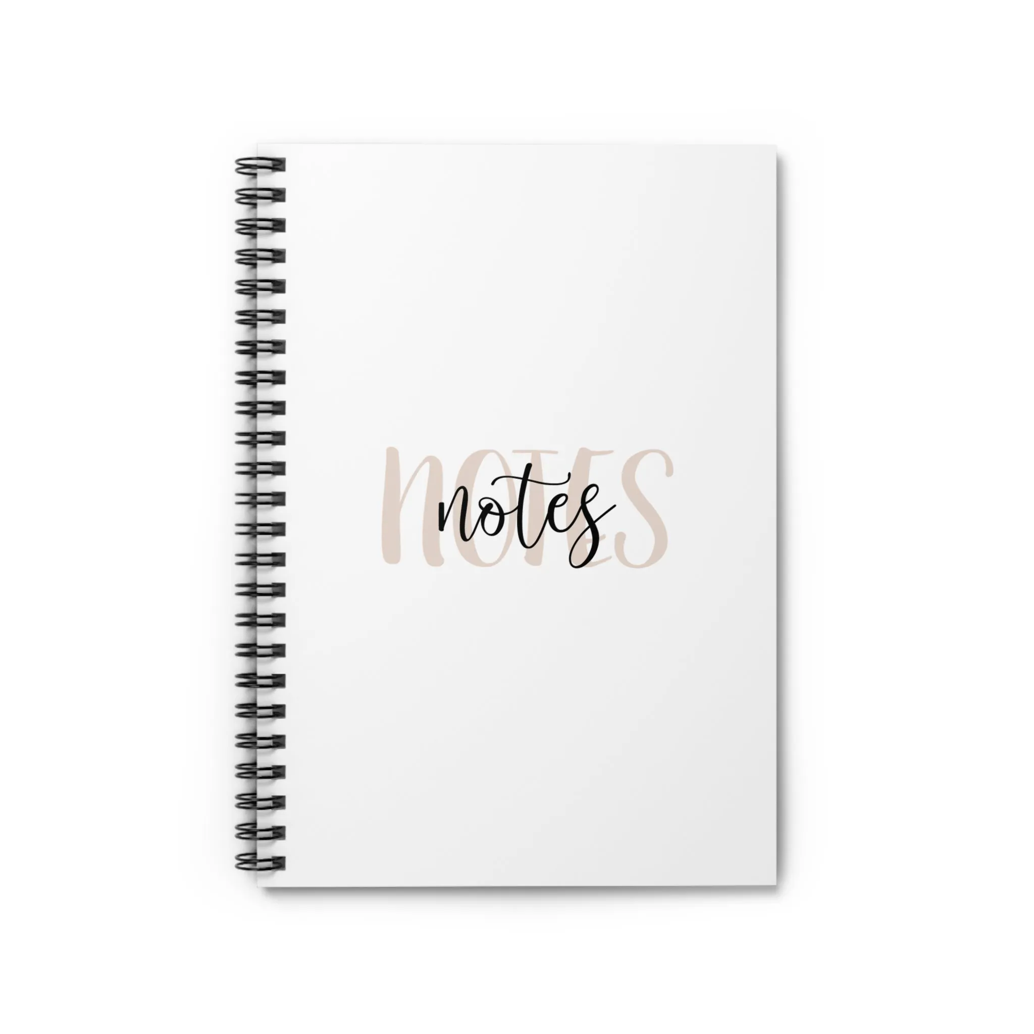 Elegant Ruled Spiral Notebook with Inspirational 'Notes' Design