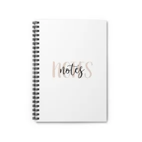 Elegant Ruled Spiral Notebook with Inspirational 'Notes' Design