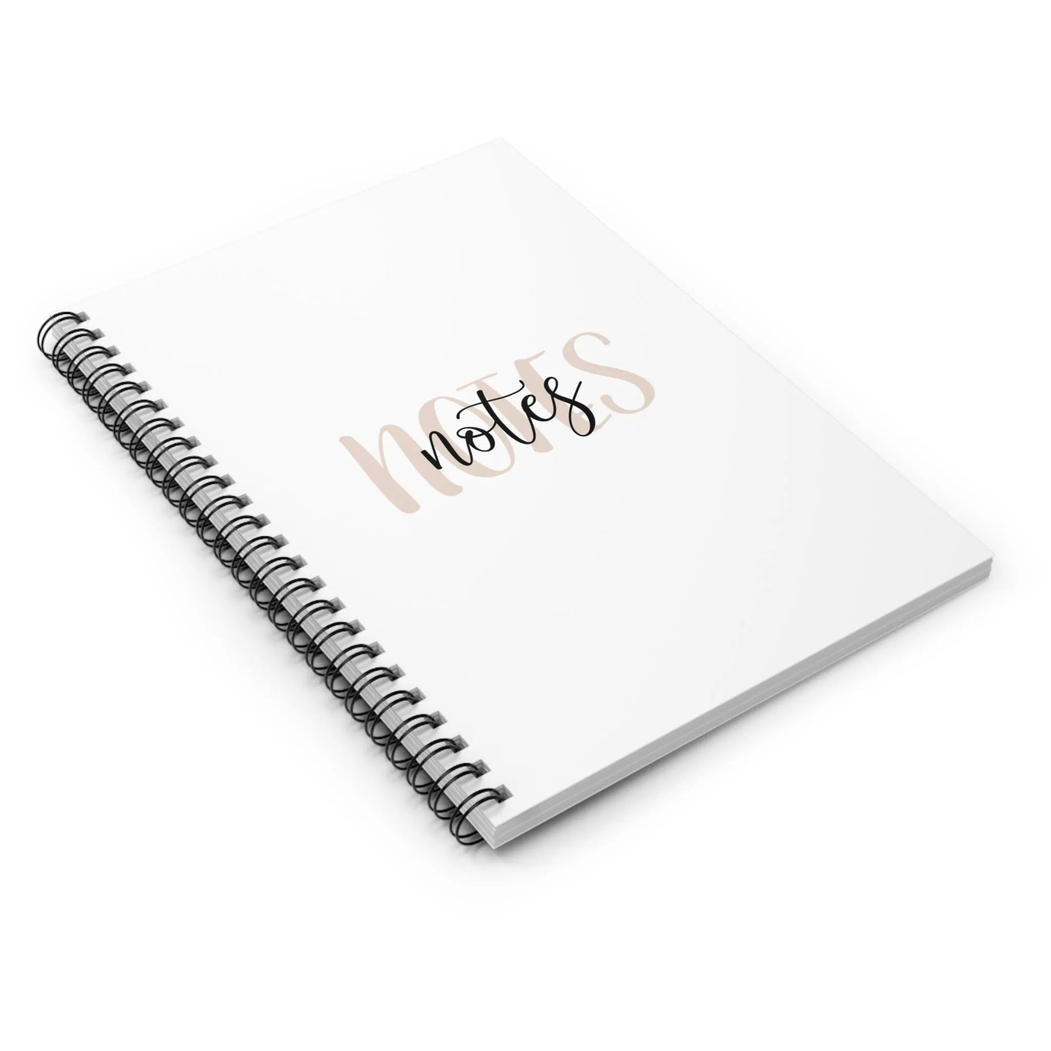 Elegant Ruled Spiral Notebook with Inspirational 'Notes' Design