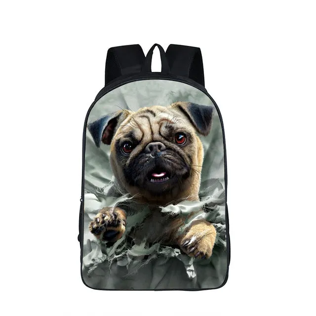 German Shepherd / Pit / Staffordshire Bull Terrier / Rottweiler Backpack For Teenager Children School Bags Boy Dog Bag