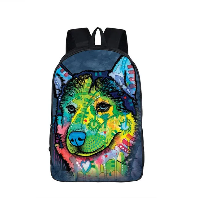 German Shepherd / Pit / Staffordshire Bull Terrier / Rottweiler Backpack For Teenager Children School Bags Boy Dog Bag