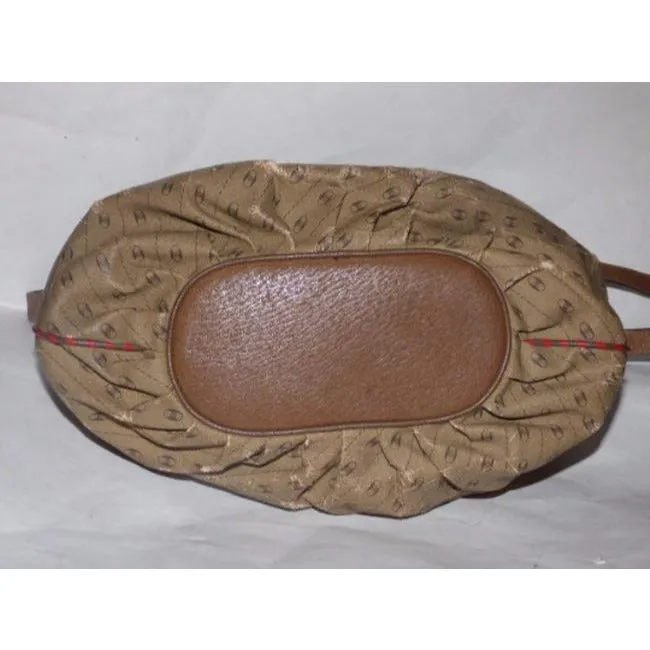 Gucci Vintage Pursesdesigner Purses Camel Leather With Redgreen Striped Accents Logo Link Print Coat