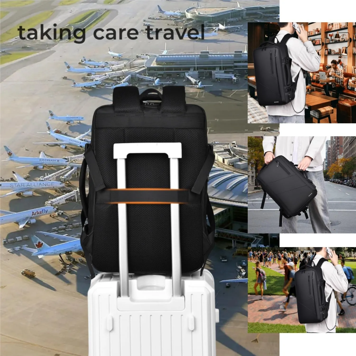 Laptop Travel Backpack Water Resistant Bag with USB Charging Port 15.6"Computer Business Backpacks for Men Work College Gift,Casual Daypack