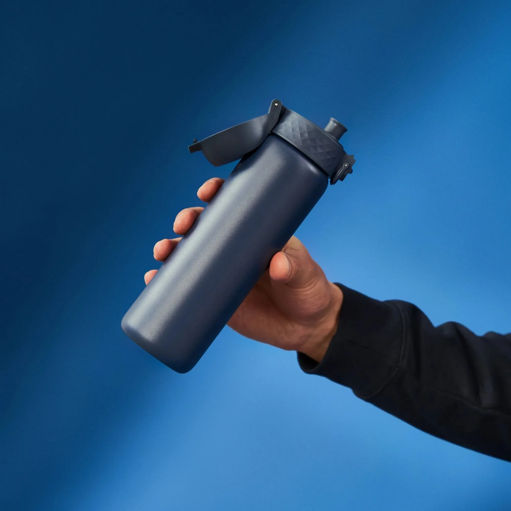 Leak Proof Slim Water Bottle, Stainless Steel, Ash Navy, 600ml (20oz)