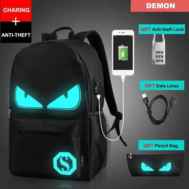 Luminous School USB Charger Backpack