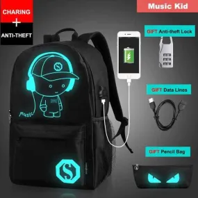 Luminous School USB Charger Backpack
