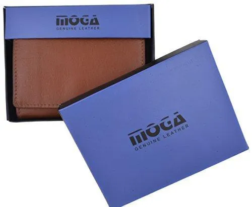 Moga Slim Compact Genuine Leather Key Holder Wallet Pouch for Men & Women (1, Tan)