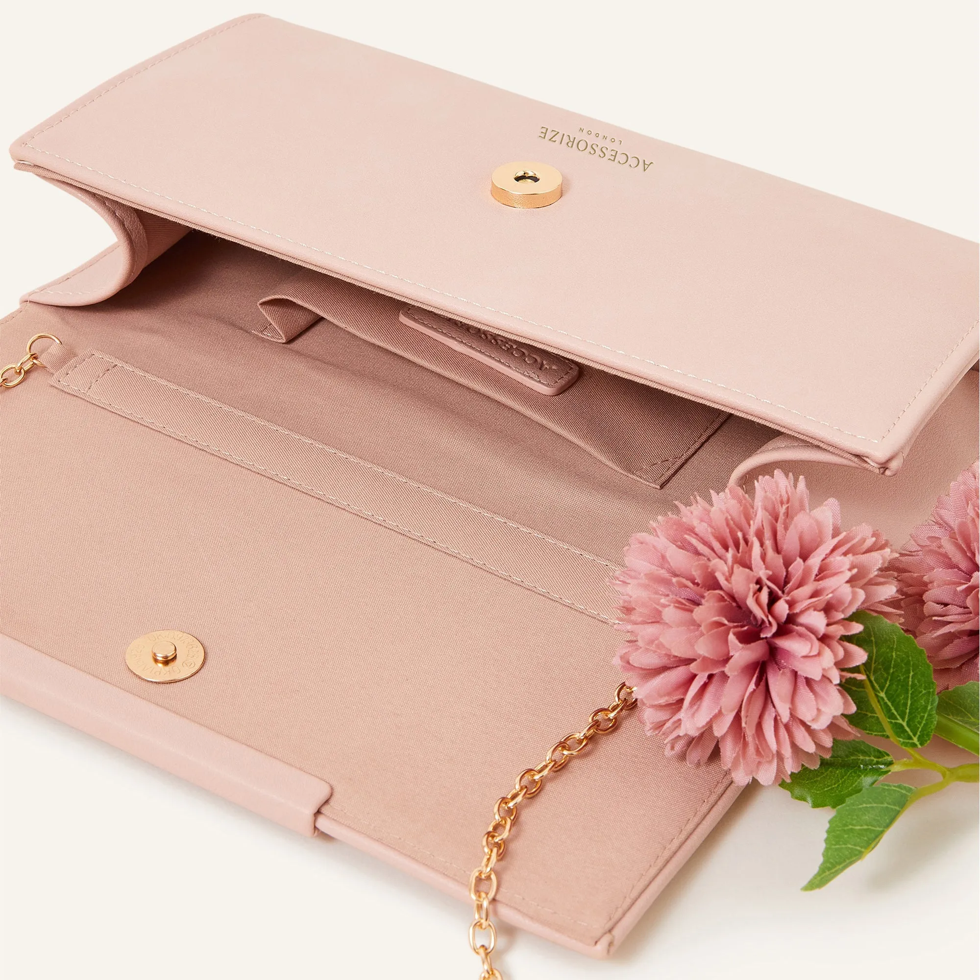 Pink Clean Pu Bar Clutch