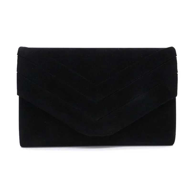 Red Blue Black Flannel Solid Color Square Evening Bags