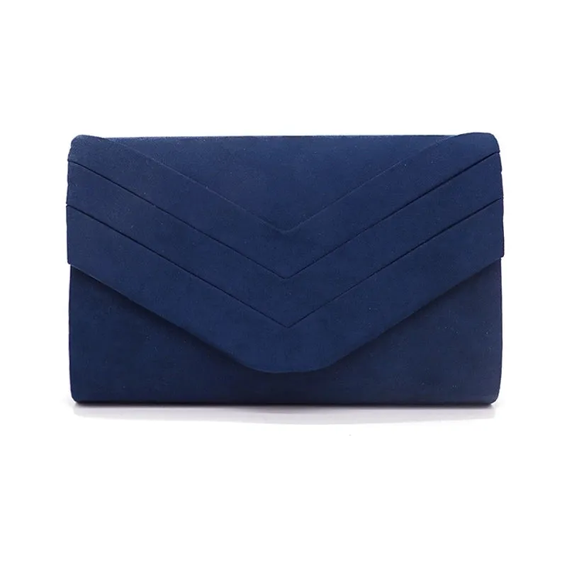 Red Blue Black Flannel Solid Color Square Evening Bags