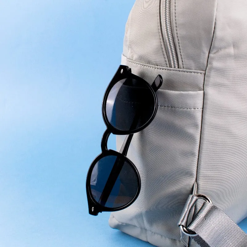 Shimmer Silver Minimalist Backpack