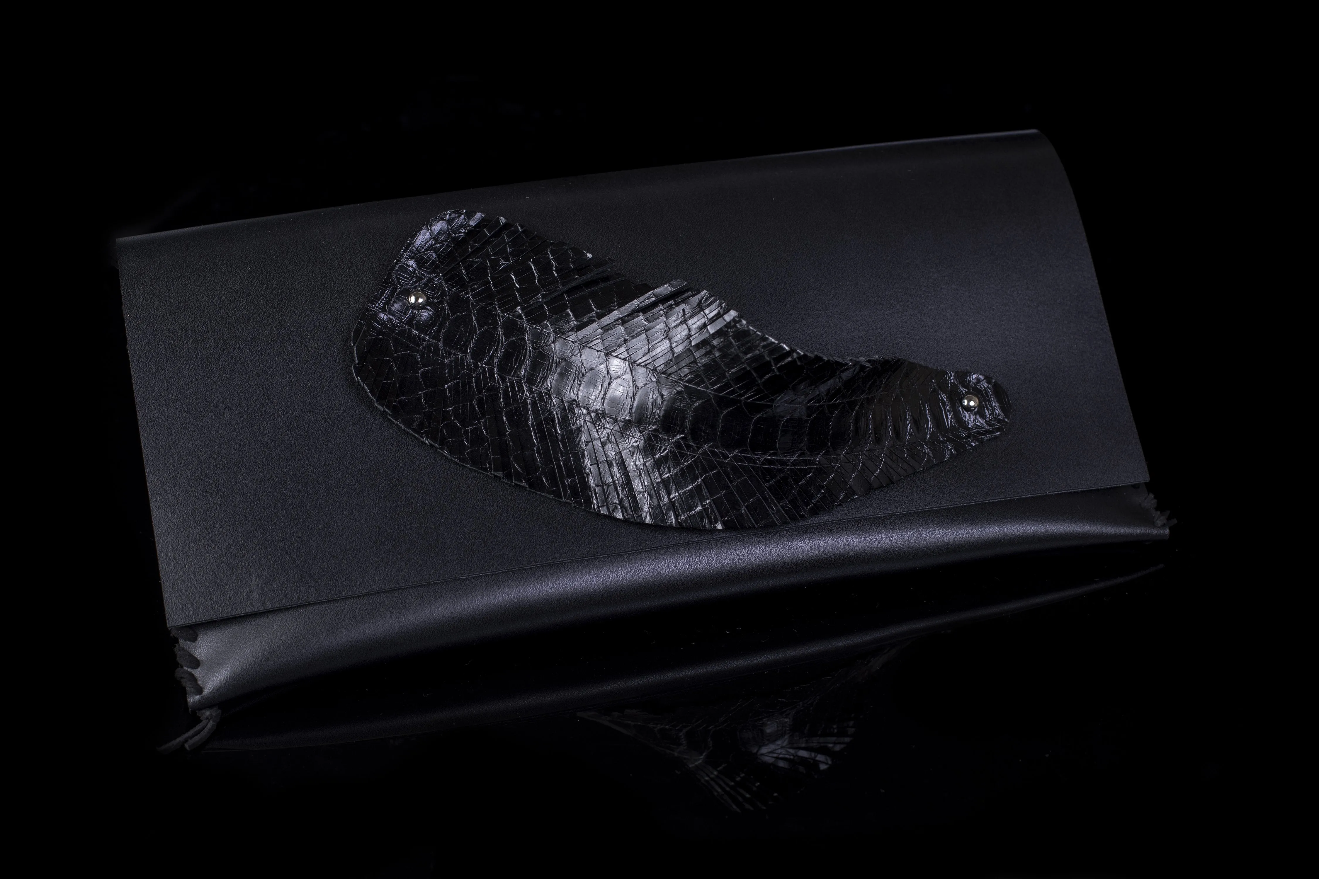 The Leaf Black Clutch Bag