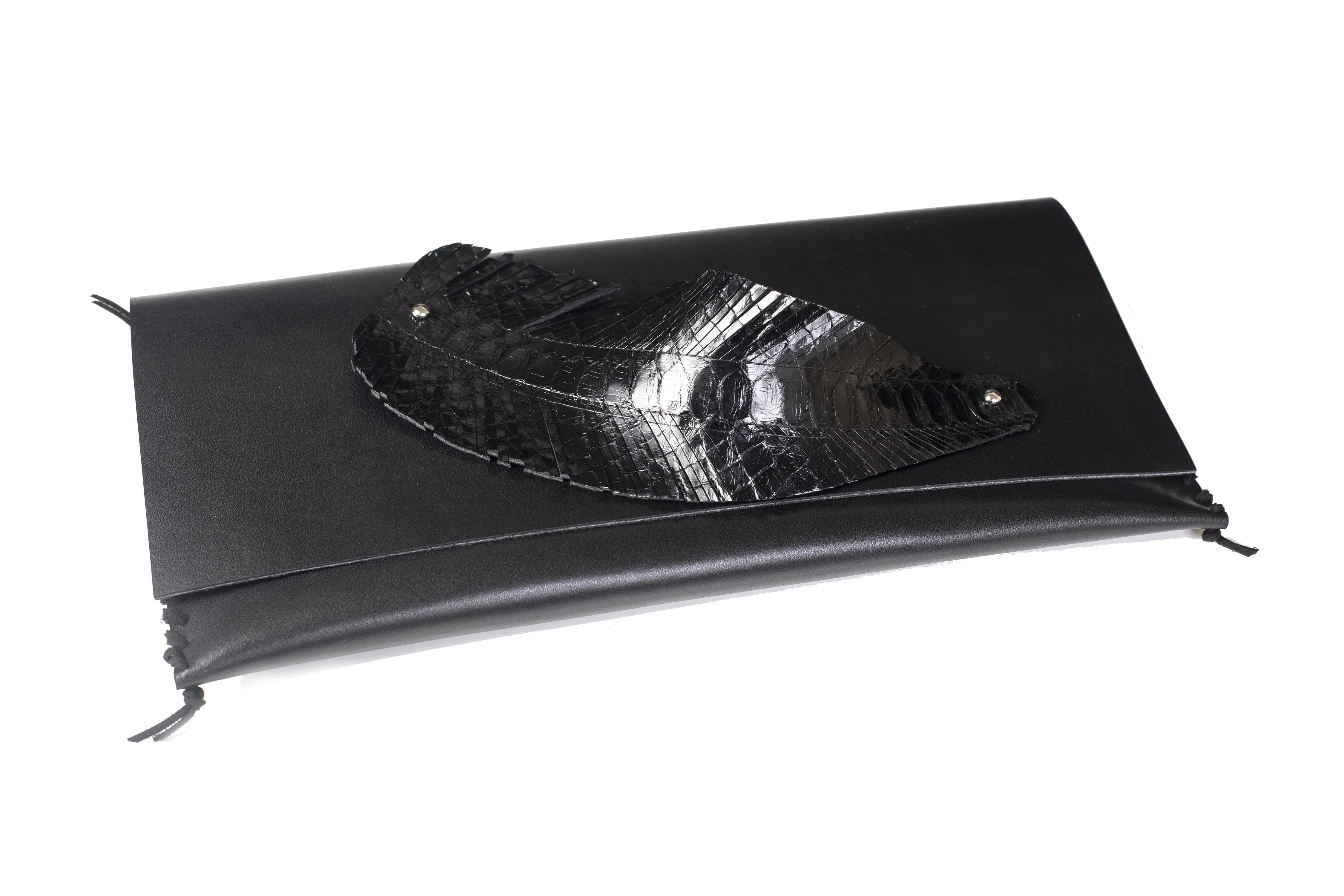 The Leaf Black Clutch Bag