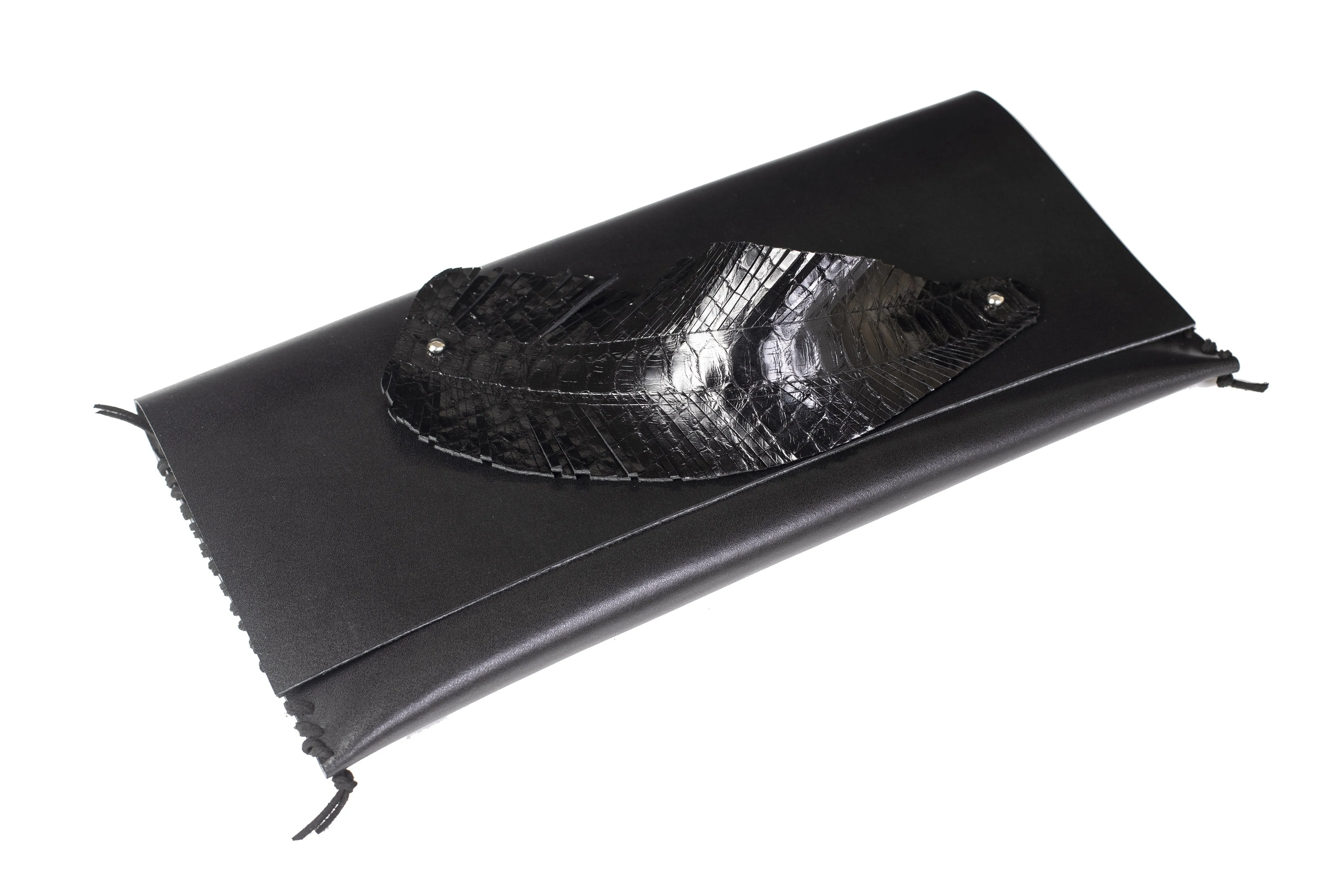 The Leaf Black Clutch Bag