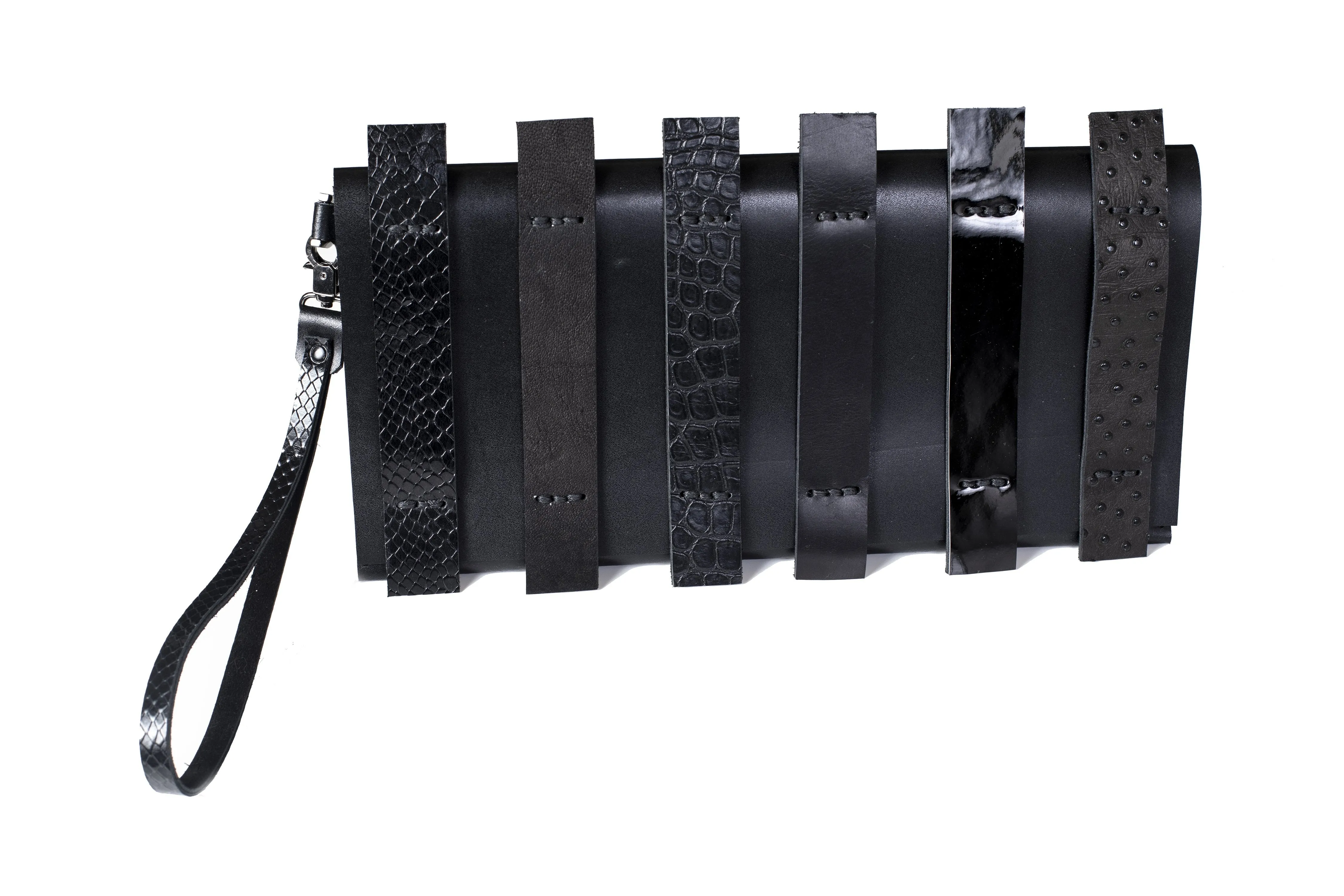 The Parallel Black Clutch Bag
