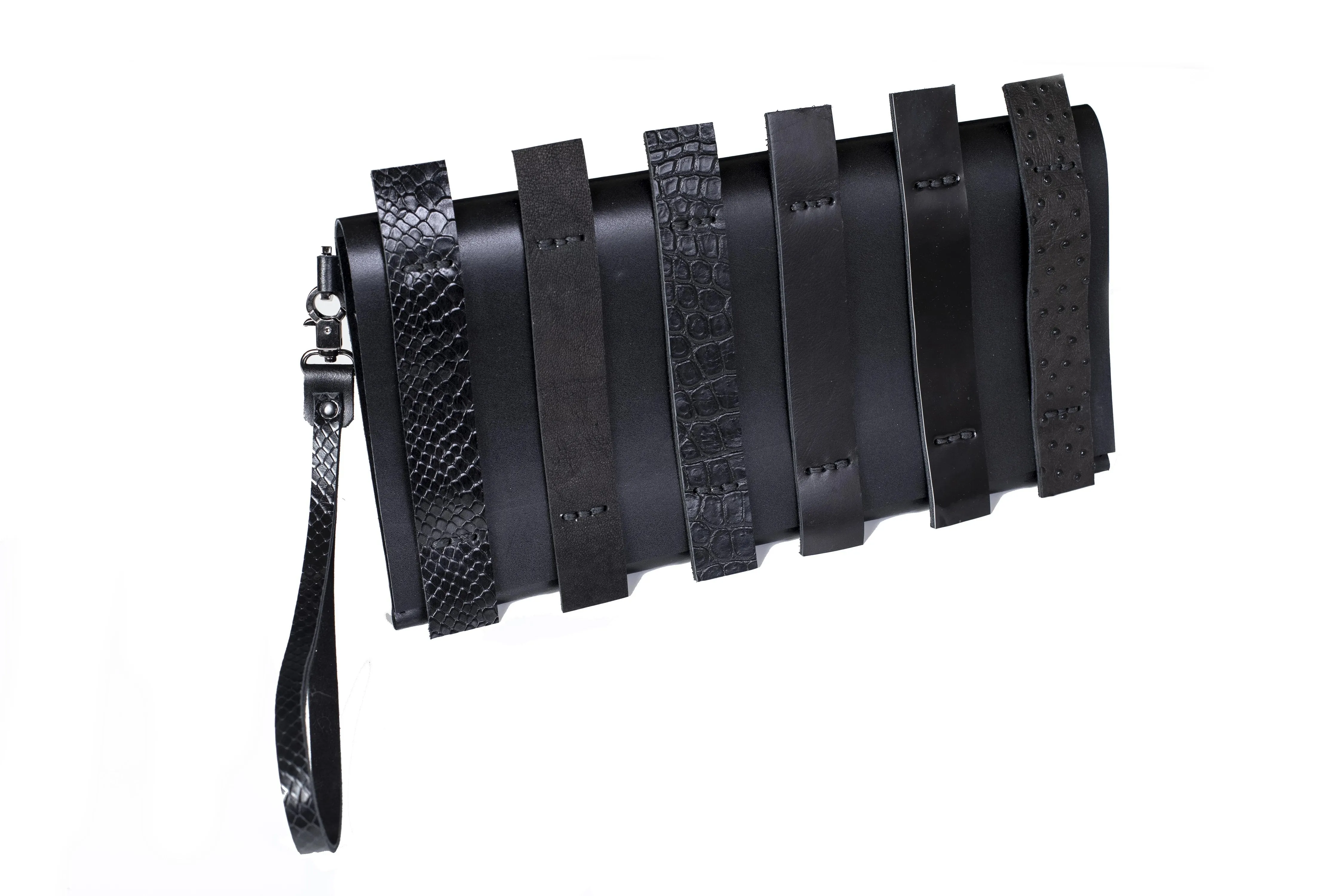 The Parallel Black Clutch Bag
