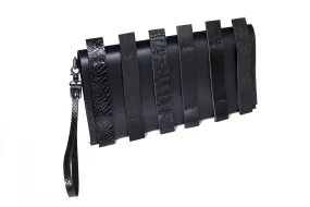 The Parallel Black Clutch Bag