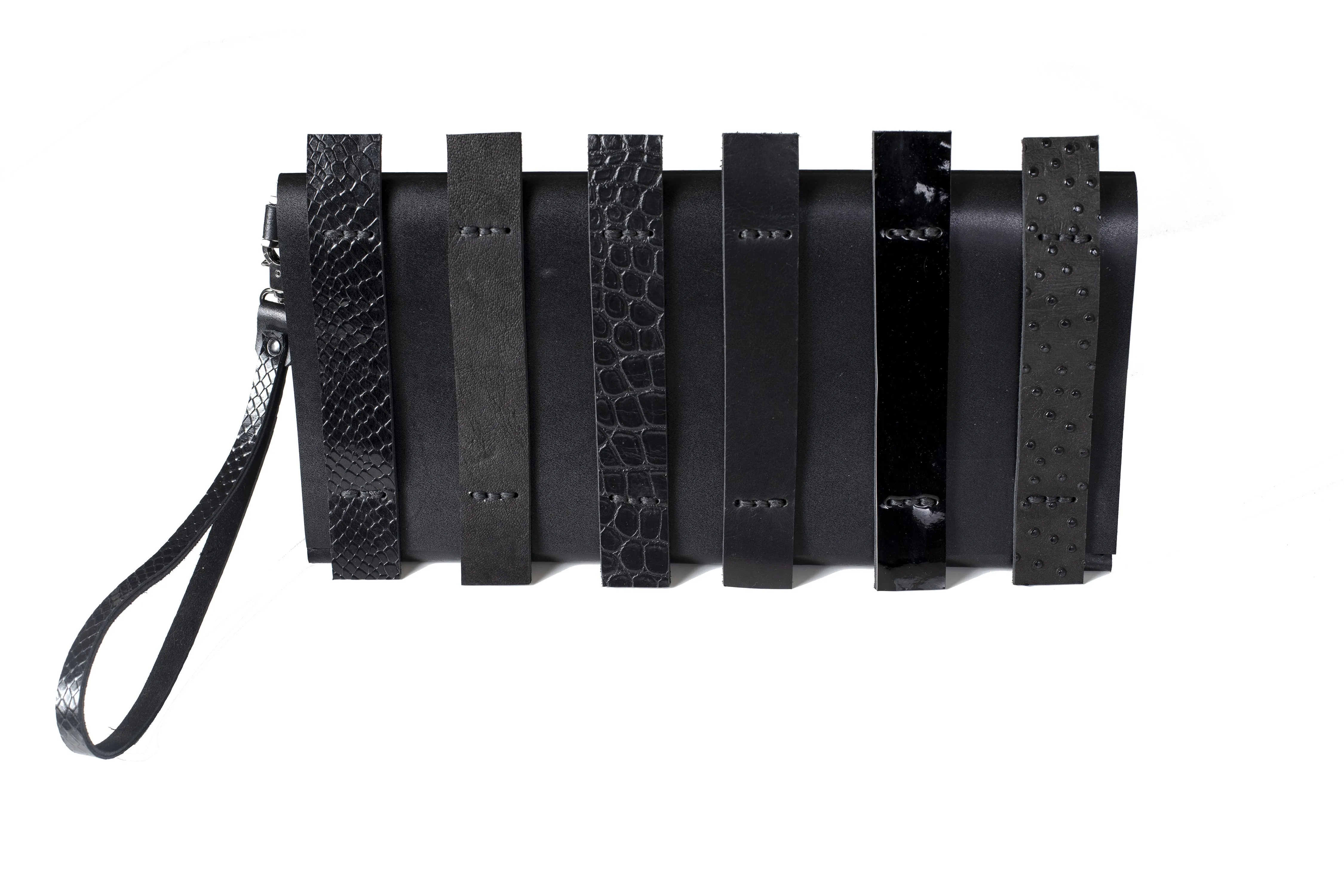 The Parallel Black Clutch Bag